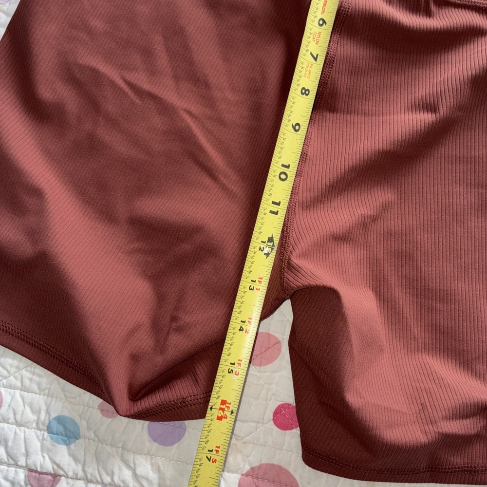 Joy Lab Ribbed Mock Lace Up Shorts Hot Coco Athletic Women's Size XL NWT - Picture 10 of 11